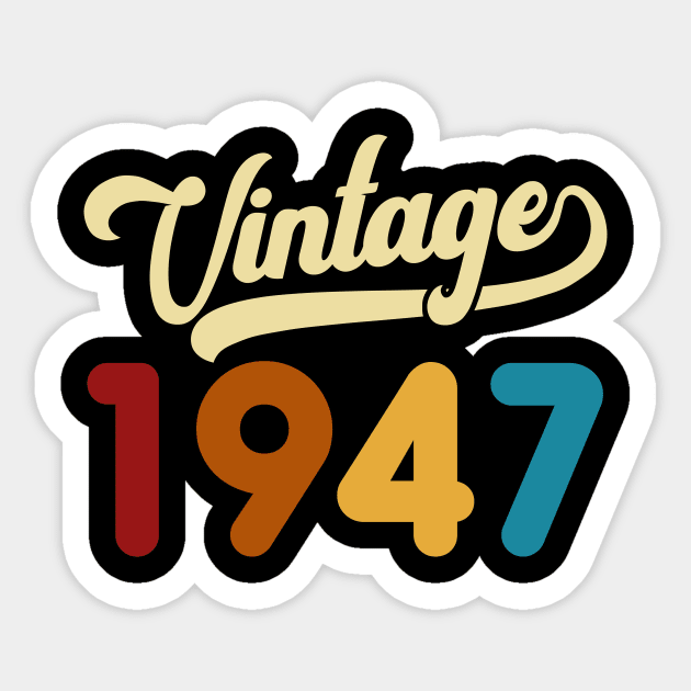 1947 Vintage Gift 73rd Birthday Retro Style Sticker by Kimko